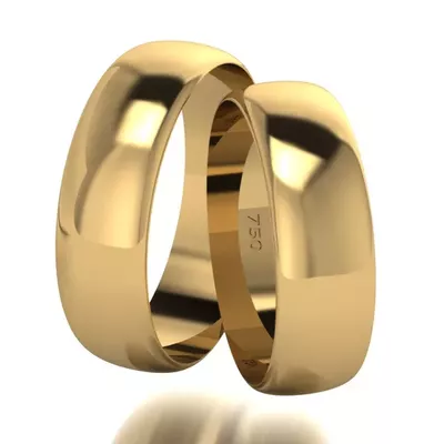 Par De Aliança De Ouro 18k Tradicional Com 7,0mm - 101389 - Fábrica do Ouro ®️