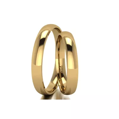 Par De Aliança Em Ouro 18k Tradicional e Anatômica Com 3,0mm - 101488 - Fábrica do Ouro ®️