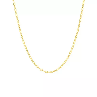 Corrente De Ouro 18k Elo Americano De 0,5mm Com 60cm