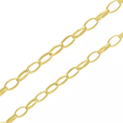 Corrente De Ouro 18k Elo Português Oval De 3,5mm Com 40 Cm - 103626 - Fábrica do Ouro ®️