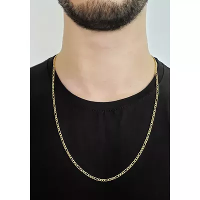 Corrente De Ouro 18k Groumet 3x1 De 3mm Com 70cm