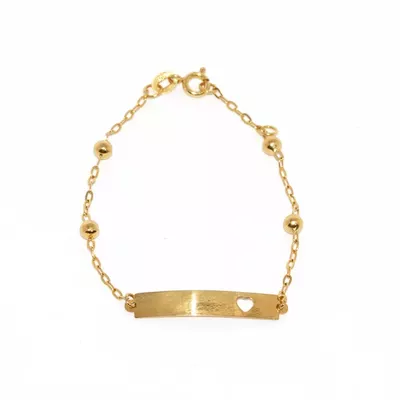 Pulseira Infantil De Ouro 18k Cartie De 13,5cm Com Bolinhas - 101337 - Fábrica do Ouro ®️