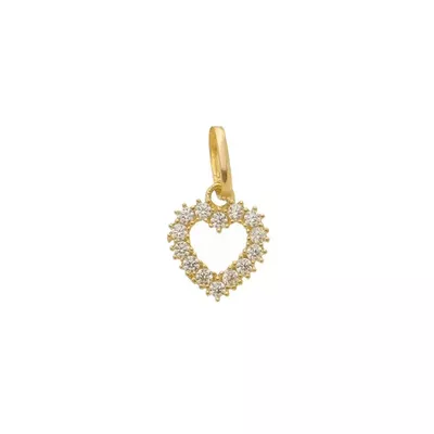 Pingente De Ouro 18k Coração Cravejado - 103722 - Fábrica do Ouro ®️
