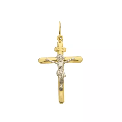 Pingente De Ouro 18k Crucifixo Com Cristo 45mm - 100710 - Fábrica do Ouro ®️