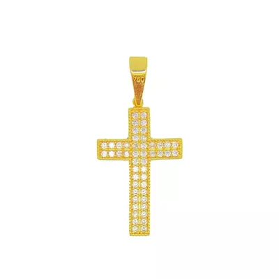 Pingente De Ouro 18k Cruz Com 27mm - 100856 - Fábrica do Ouro ®️