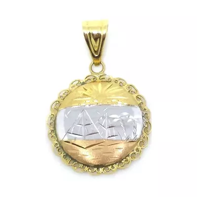 Pingente De Ouro 18k Escravas Tricolor De 32mm - 101829 - Fábrica do Ouro ®️