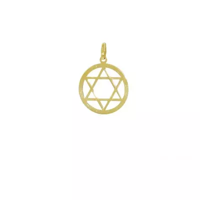 Pingente De Ouro 18k Estrela De Davi De 20mm - 100712 - Fábrica do Ouro ®️