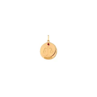 Pingente De Ouro 18k Formatura De Direito Com Zircônia - 101915 - Fábrica do Ouro ®️