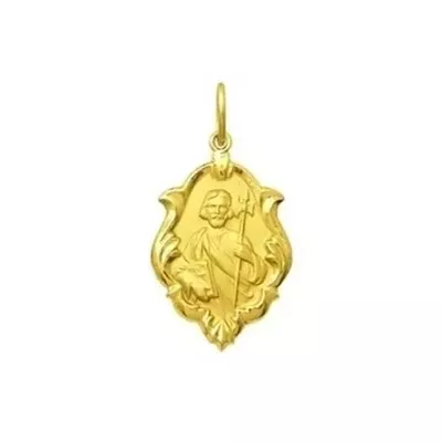 Pingente De Ouro 18k Medalha De São Judas Tadeu Com 18mm - 101114 - Fábrica do Ouro ®️