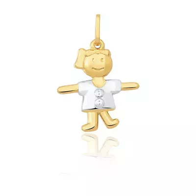 Pingente De Ouro 18k Menina 16mm - 100390 - Fábrica do Ouro ®️