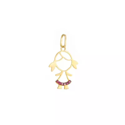 Pingente De Ouro 18k Menina De Luz - 103710 - Fábrica do Ouro ®️