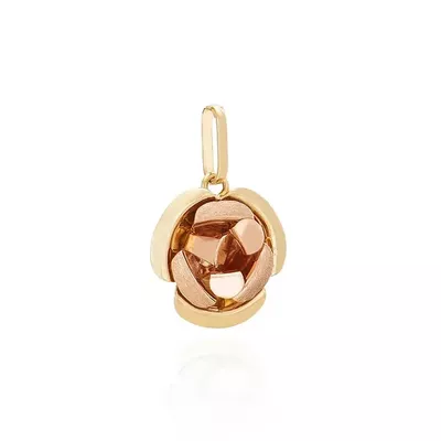Pingente De Ouro 18k Rosa Bicolor Pequena - 101925 - Fábrica do Ouro ®️