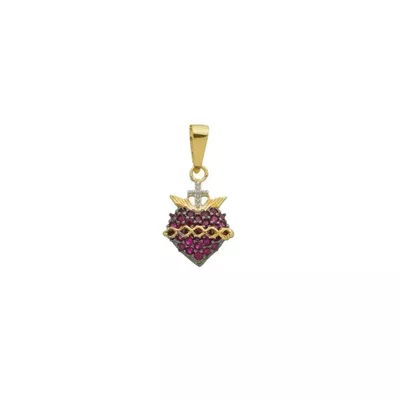 Pingente De Ouro 18k Sagrado Coração De Jesus