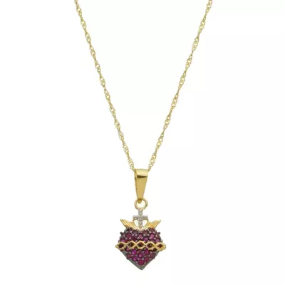 Pingente De Ouro 18k Sagrado Coração De Jesus