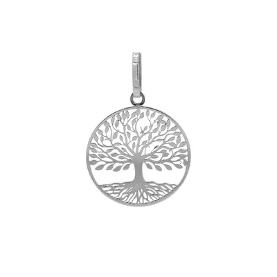 Pingente De Ouro Branco 18k Arvore da Vida Vazado/lisa - 103702 - Fábrica do Ouro ®️