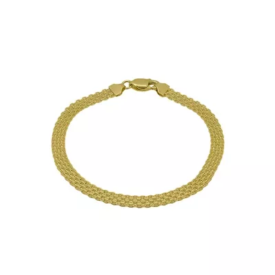 Pulseira De Ouro 18k Bismarck De 5,0mm Com 19cm - 103279 - Fábrica do Ouro ®️