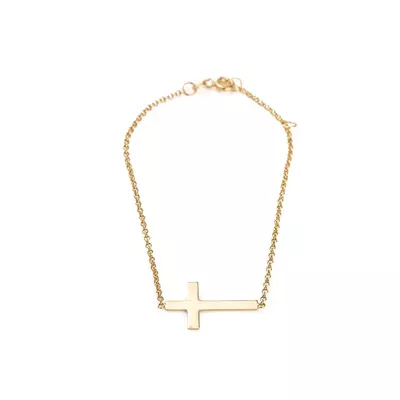 Pulseira De Ouro 18k Elo Português com Cruz - 103101 - Fábrica do Ouro ®️