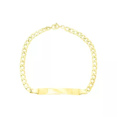Pulseira De Ouro 18k Groumet De 5mm Com 21cm e Chapa - 100569 - Fábrica do Ouro ®️