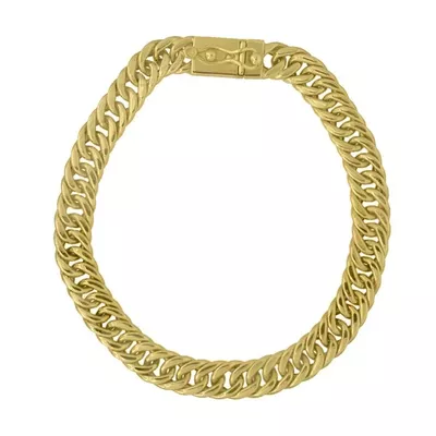 Pulseira De Ouro 18k Groumet Larga De 1 Centímetro Com 20cm - 101320 - Fábrica do Ouro ®️