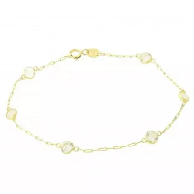 Pulseira Infantil De Ouro 18k Cartie Com Zircônias - 103736 - Fábrica do Ouro ®️
