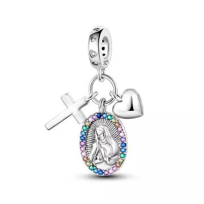Berloque de Prata 925 Virgem Maria - 203808 - Fábrica do Ouro ®️