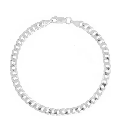 Pulseira De Prata 925 Groumet De 5,5mm Com 21,5cm - 204079 - Fábrica do Ouro ®️