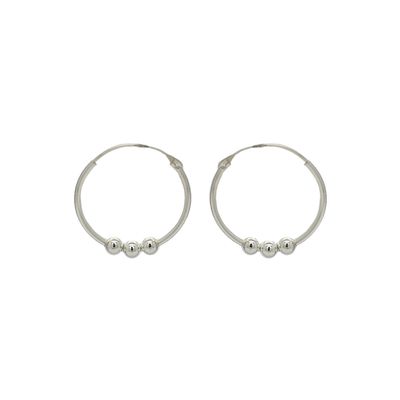 Brinco De Prata 925 Argola com Bolinhas - 204052 - Fábrica do Ouro ®️
