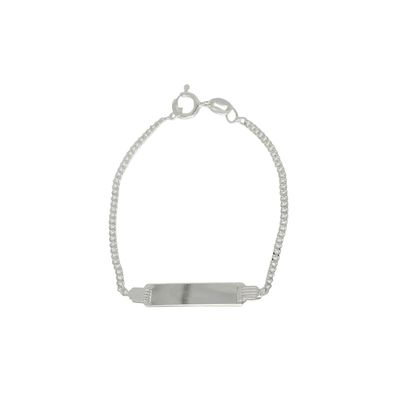 Pulseira Infantil De Prata 925 Groumet De 1,7mm Com 13cm - 204001 - Fábrica do Ouro ®️