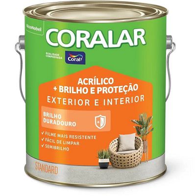 Tinta Acrílica Coral Coralar Semibrilho Branco 3,6L