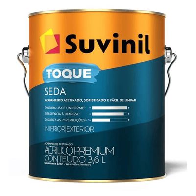 Tinta Acrílica Suvinil Toque Seda Branco 3,6 Litros