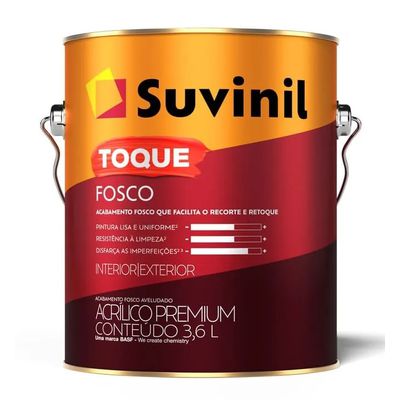 Tinta Acrílica Suvinil Toque Fosco Branco 3,6L