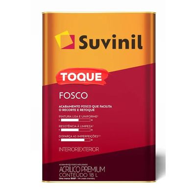 Tinta Acrílica Suvinil Toque Fosco Branco 18L