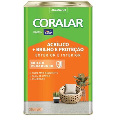 Tinta Acrílica Coral Coralar Semibrilho Branco 18L