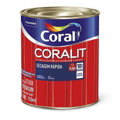 Tinta Esmalte Coral Coralit Secagem Rápida Brilhante Branco 750ML