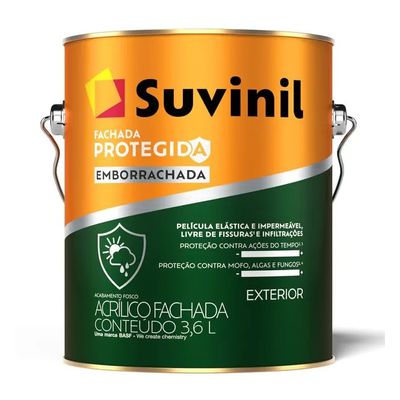 Tinta Acrílica Suvinil Fachada Protegida Emborrachada Branco 3,6L