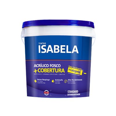 Tinta Acrílica Fosca Isabela +Cobertura Branco 3,6L