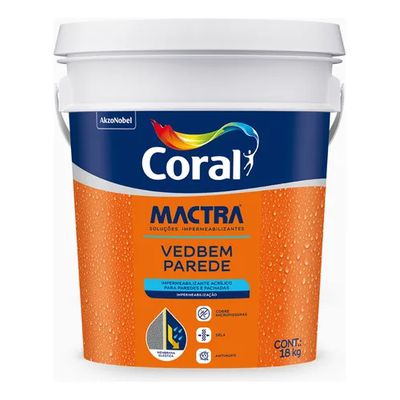 Tinta Impermeabilizante Mactra Vedbem Parede Branco 18KG