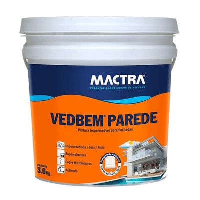 Tinta Impermeabilizante Mactra Vedbem Parede Branco 3,6KG