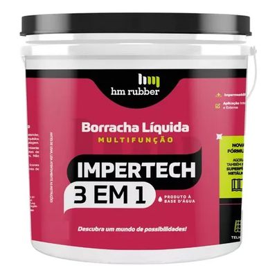 Borracha Líquida Hm Rubber Impertech 3 em 1 Branco (Base A) 3,6KG