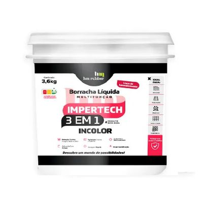 Borracha LÍquida Hm Rubber Impertech 3 em 1 Incolor 3,6KG
