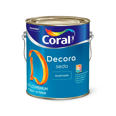Tinta Acrílica Coral Decora Seda Branco 3,6L