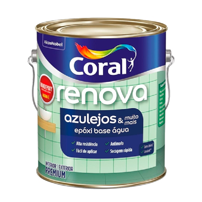 Tinta Epóxi Coral Renova Azulejos Brilhante Branco 3,6L