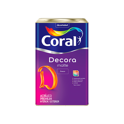 Tinta Acrílica Coral Decora Fosco Branco 18L