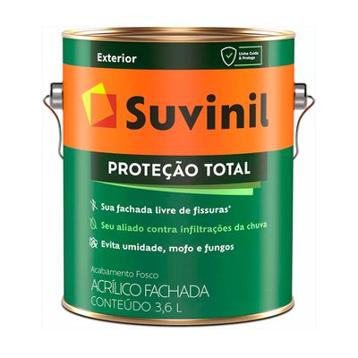 Tinta Acrílica Suvinil Fachada Protegida Emborrachada Branco 3,6L