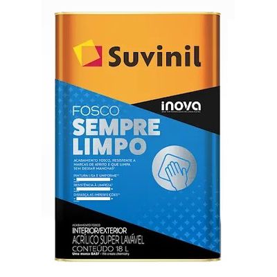 Tinta Acrílica Fosca Suvinil Inova Sempre Limpo Branco 18L