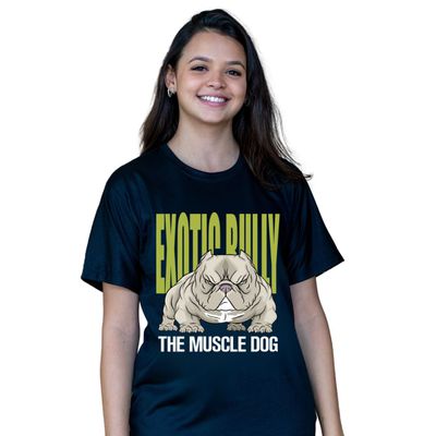 Camiseta Exotic Bully The Muscle Dog-Preta - IDR DOG SHOP