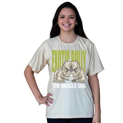 Camiseta Exotic Bully The Muscle Dog-Cáqui - IDR DOG SHOP