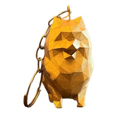 CHAVEIRO SPITZ ALEMÃO GEOMETRICO- OURO - IDR DOG SHOP