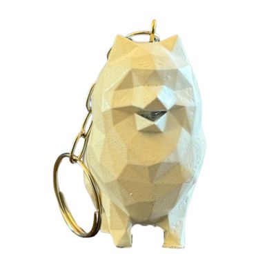 CHAVEIRO SPITZ ALEMÃO GEOMETRICO- BRANCO - IDR DOG SHOP