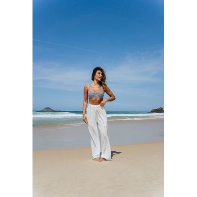 Saída de Praia Calça Hortênsia Tela Branca - 9608... - Jebelle